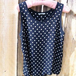 Polka Dot Tank Top ~~ 90s Vintage Rayon Tank Top~~Sleeveless Blouse